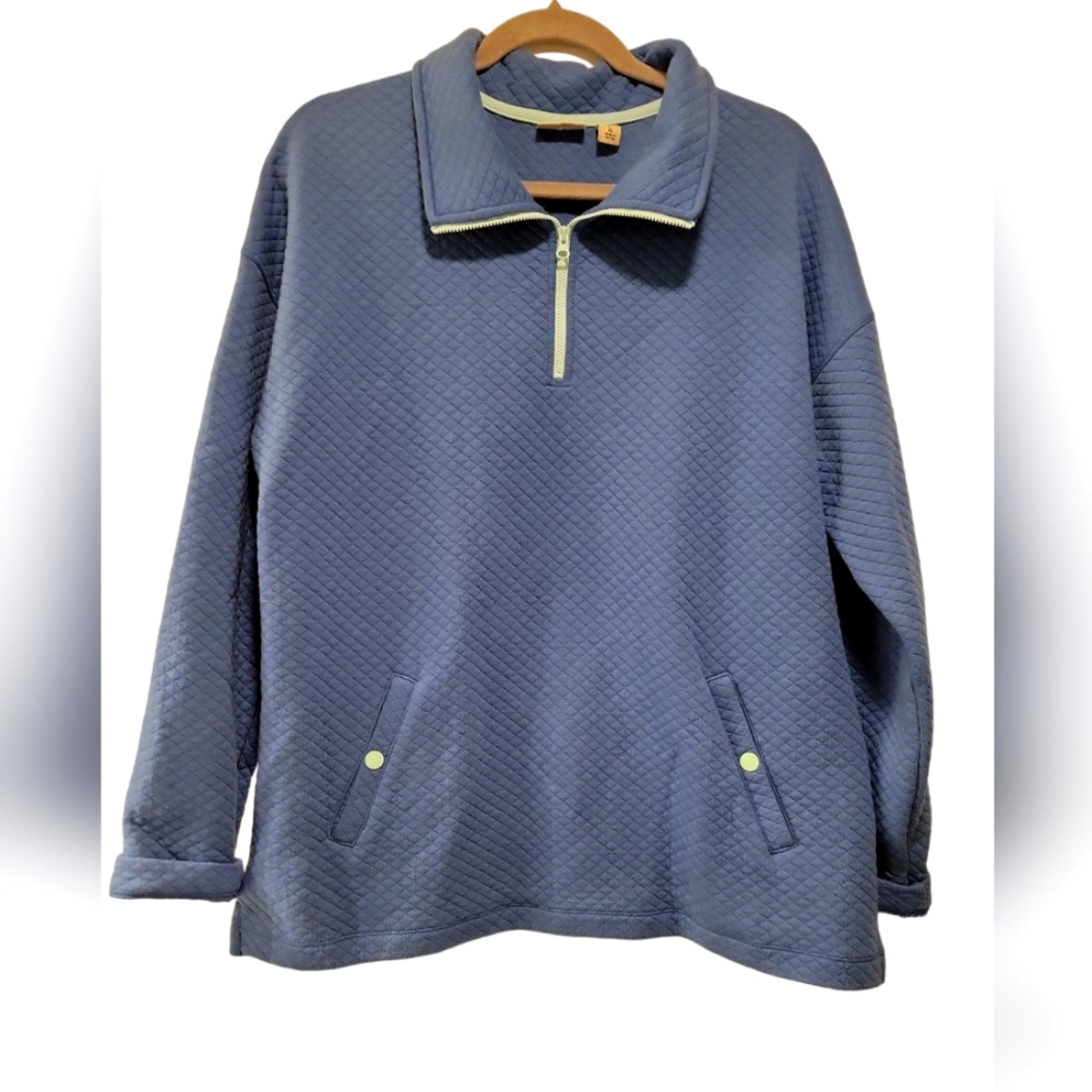 L.L.Bean, Light Quilted Top, Soft, Quarter Zip, Collar, Women's L Reg, L-28 Inch